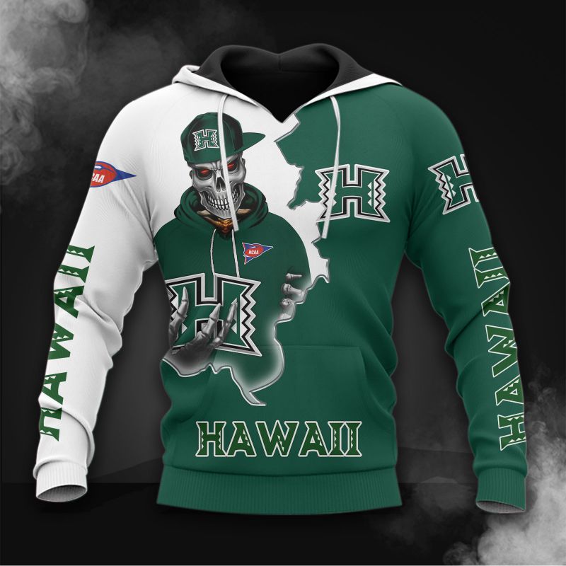 Hawaii Warriors Skull Hoodie - Aloha Spirit With An Edge